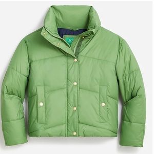 J. Crew Limited-edition cropped puffer jacket Size Small In Explorer Green NWT